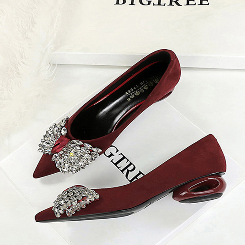 Heels - BIGTREE CRYSTAL Vlinderpuntige pumps voor dames,