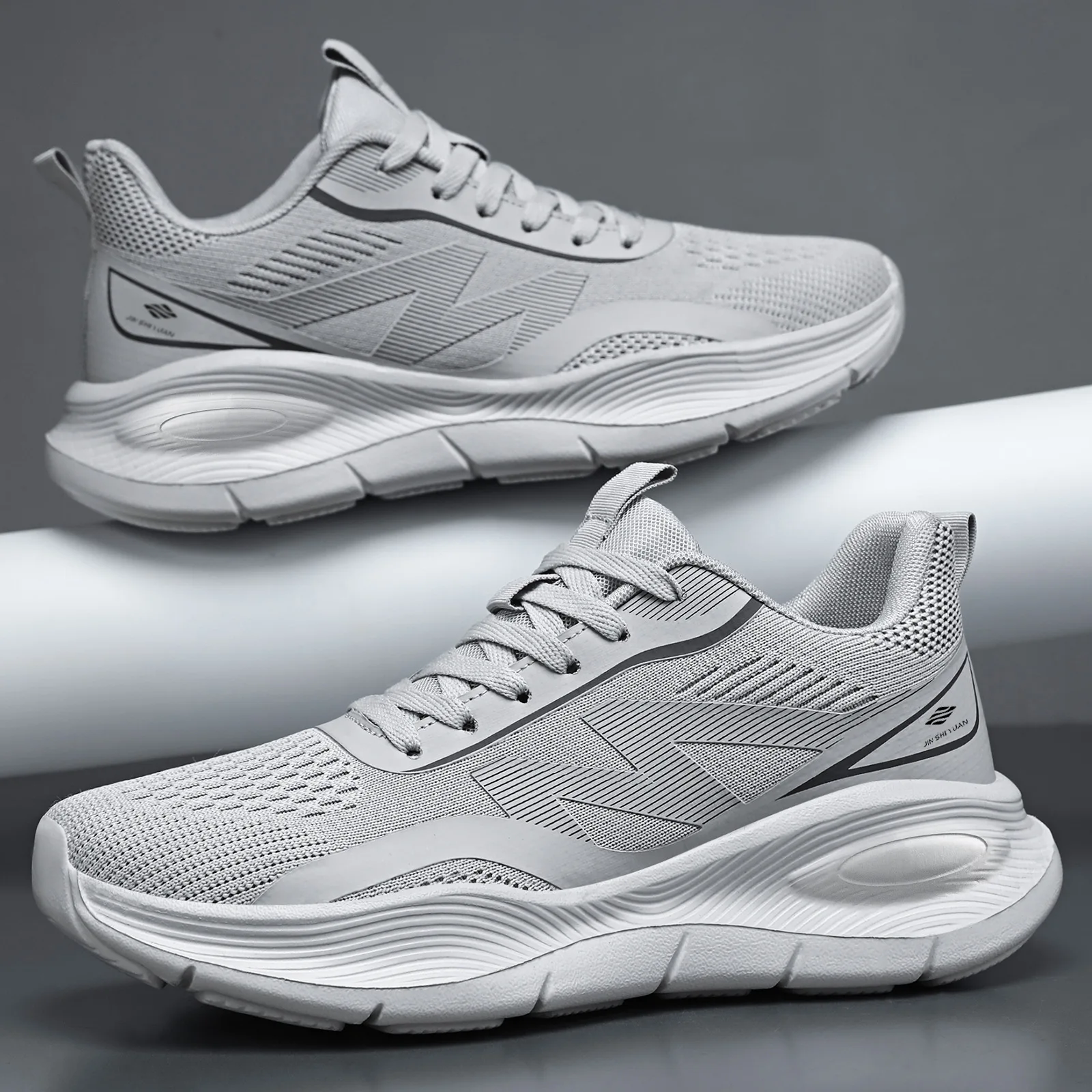 Shock Absorbing Gym Trainers - Heren Mesh Running Sneakers Lichtgewicht Effen