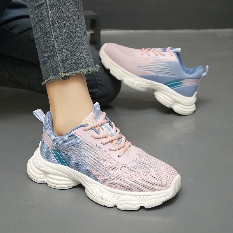 Mode Nieuwe Sneakers voor Dame - Knit Fabric Lace Up Sneakers recensie en prijs