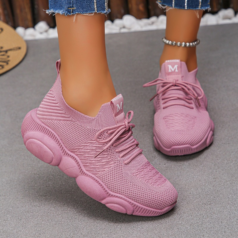 Dames Sneakers Nieuwe Trendy E - Knit Fabric Lace Up Sneakers recensie en prijs